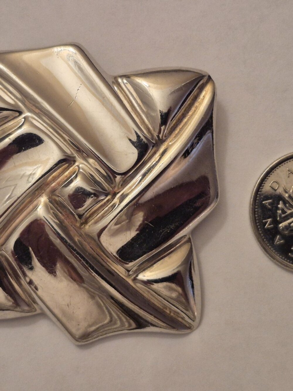 Vintage Taxco Mexico Sterling Silver Modernist Geometric Statement Brooch Pendan